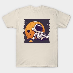 Astronaut laying on the moon T-Shirt